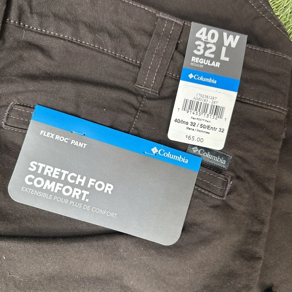 COLUMBIA FLEX ROC PANTS HIKING CLIMBING CARGO ALPINE TUNDRA MEN'S SIZE 40/32 NEW
